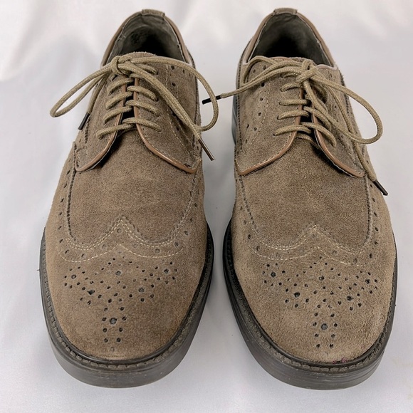 Joseph Abboud Evan Suede Wingtip Oxford Loafers Mens Size EUR 42 US 9 Dark Tan - Picture 3 of 12